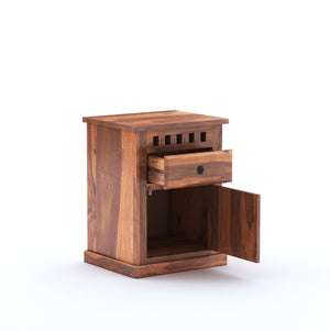 Kuber Solid Sheesham Wood King Size Bed with Box Storage & 2 Bedside Tables - Natural Finish