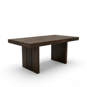 Wooden Dining Table Set 6 Seater 1 Bench with Cushion Chair Finish - Walnut
