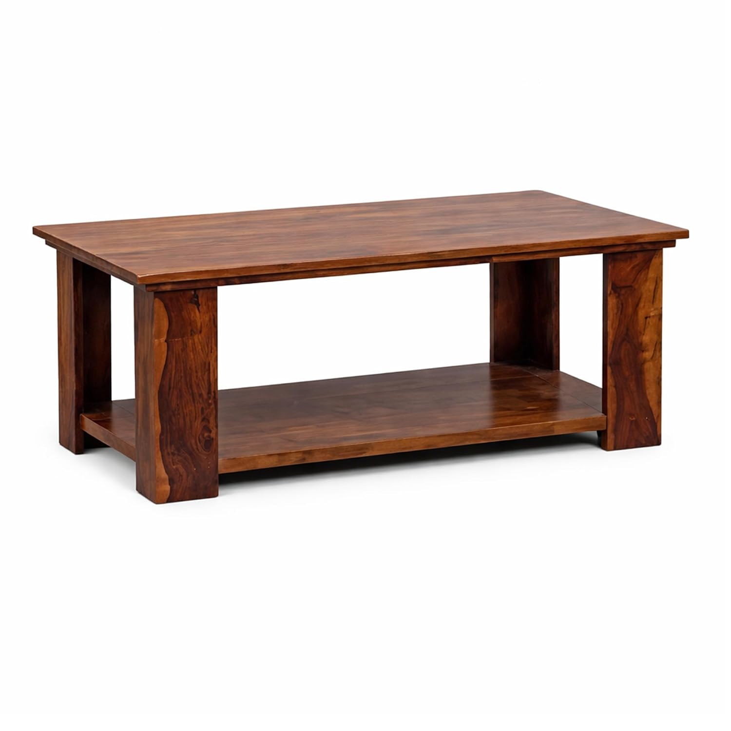 Natraj 6 Seater With Coffee Table Solid Sheesham Wood Sofa Set for Living Room - Walnut Finish