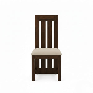 Wooden Dining Table Set 6 Seater 1 Bench with Cushion Chair Finish - Walnut