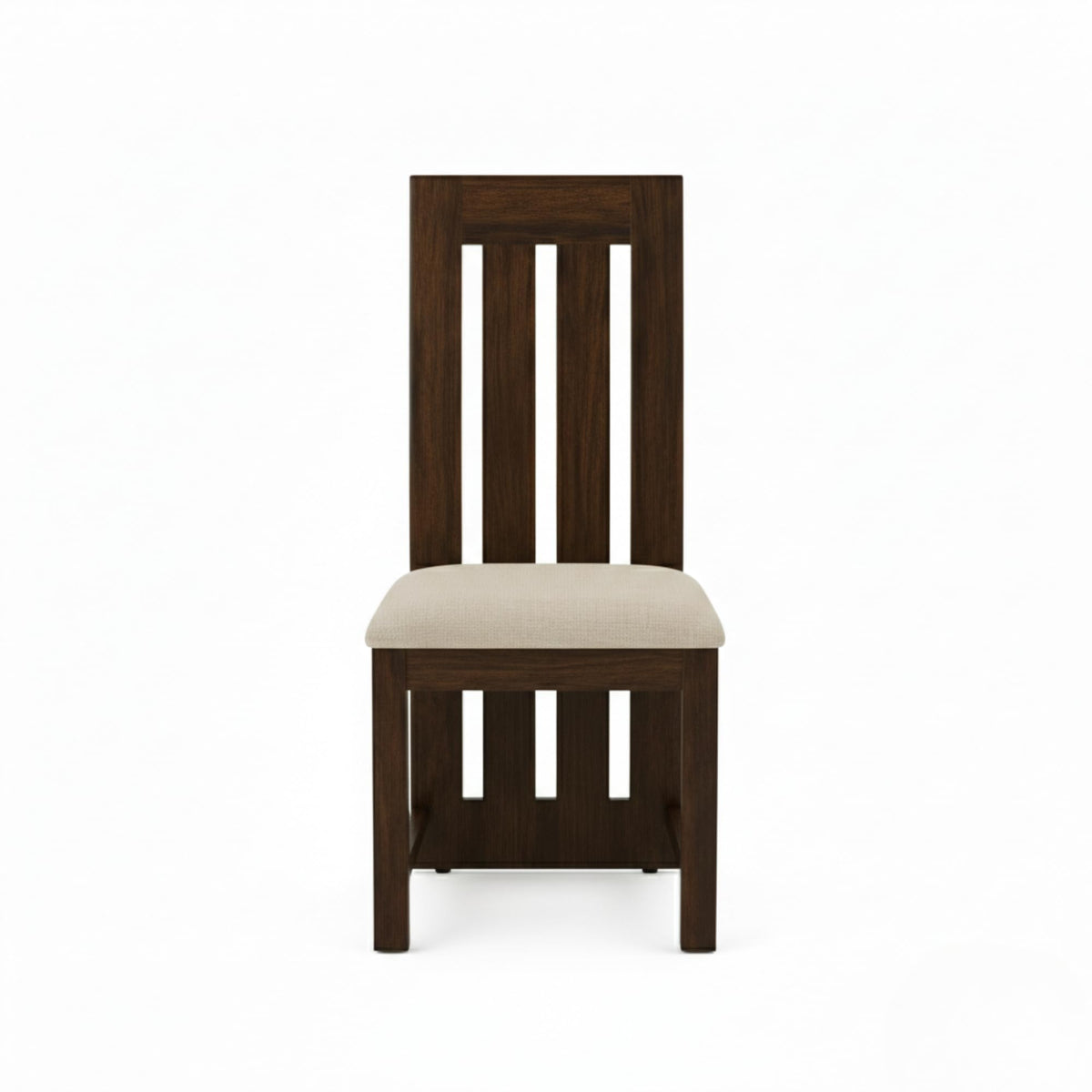 Poster Cushion Beige Solid Sheesham Wood 4 Seater Dining Table Set in walnut finish - corner angle view