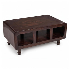CCT Solid Sheesham Wood Coffee Table - Walnut Finish