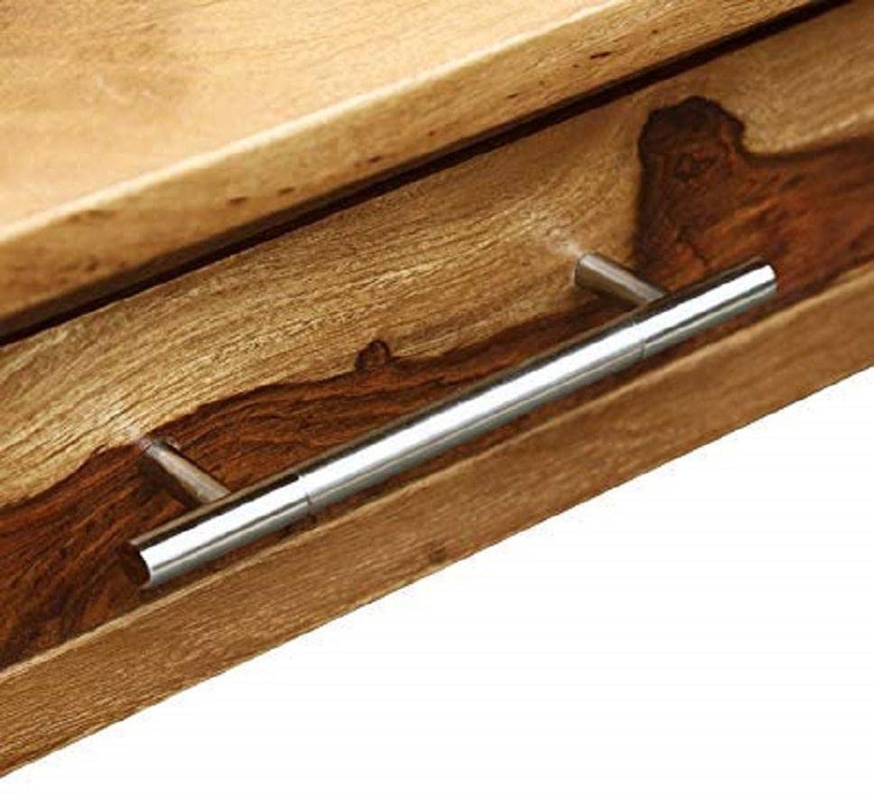 Normal 2-Drawer Solid Sheesham Wood Study Table in natural finish - close-up of the natural finish and wood grain