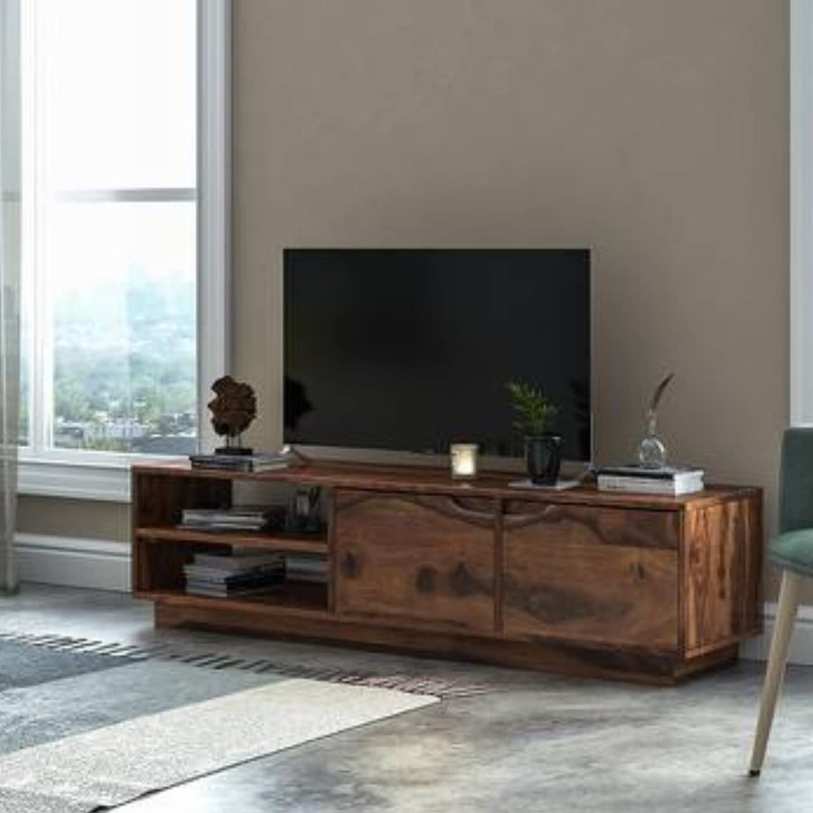 Zephyrus Solid Sheesham Wood TV Unit for Living Room
