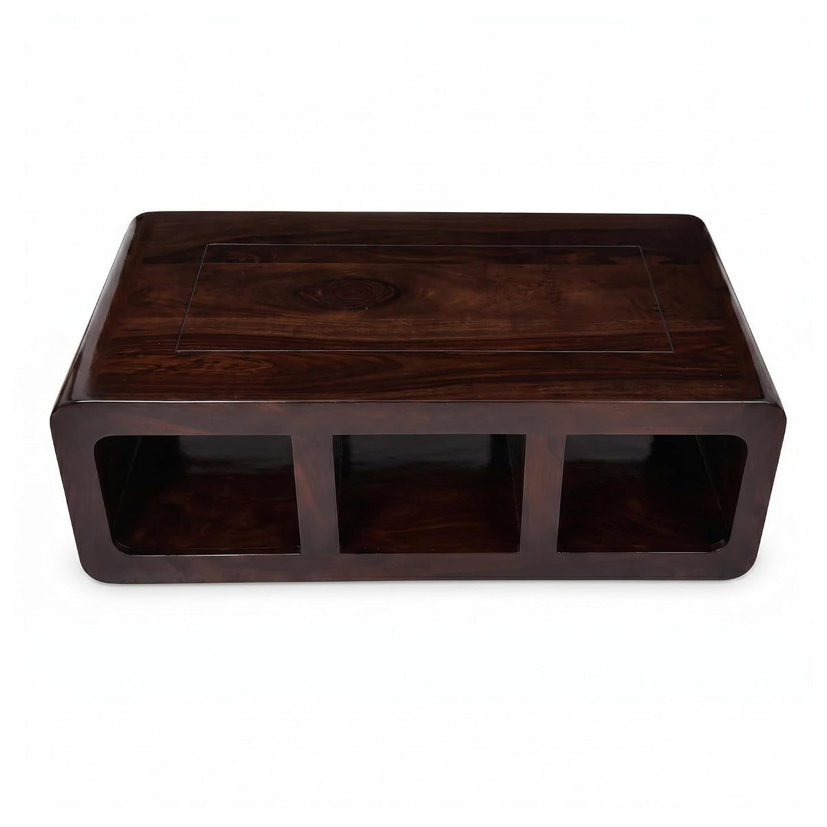 CCT Solid Sheesham Wood Coffee Table - Walnut Finish
