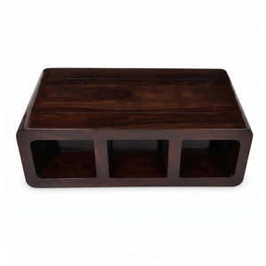 CCT Solid Sheesham Wood Coffee Table - Walnut Finish