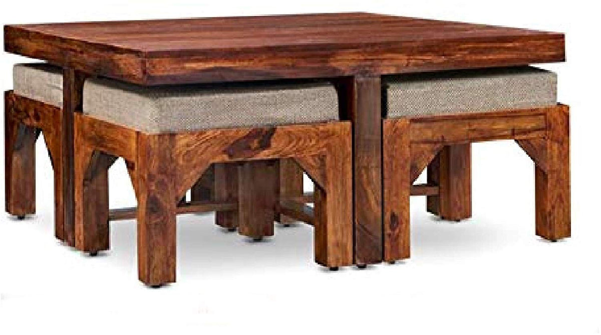 RK-CT4S-10 Solid Sheesham Wood Coffee Table - side angle view
