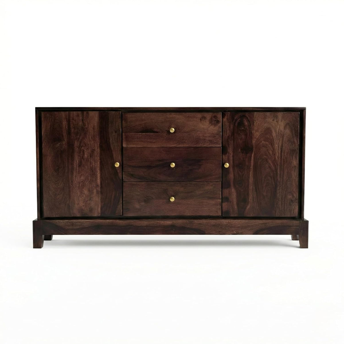 Oaklyn Sheesham Wood Stand Sideboard TV Cabinet for Living Room - Walnut Finish