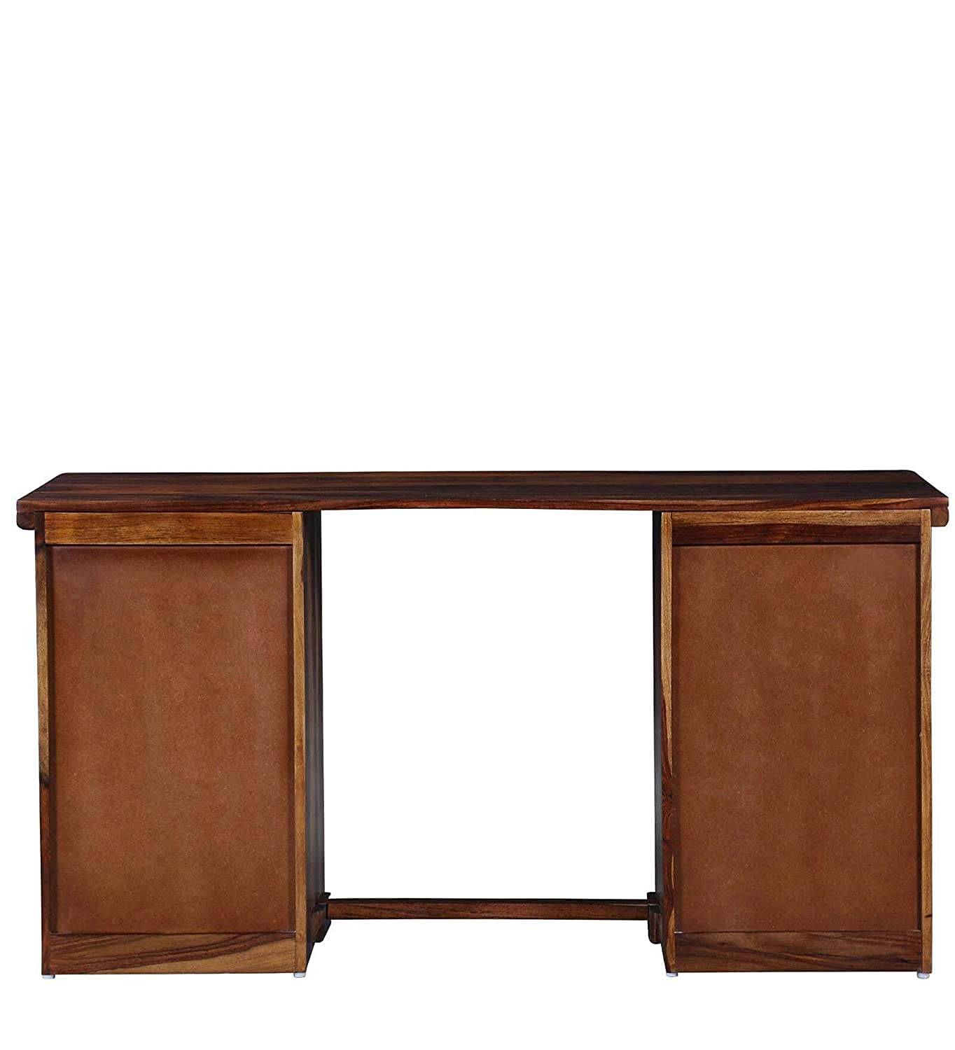 Niwar Wooden Study Table with Two Drawer & Doors - Natural Finish