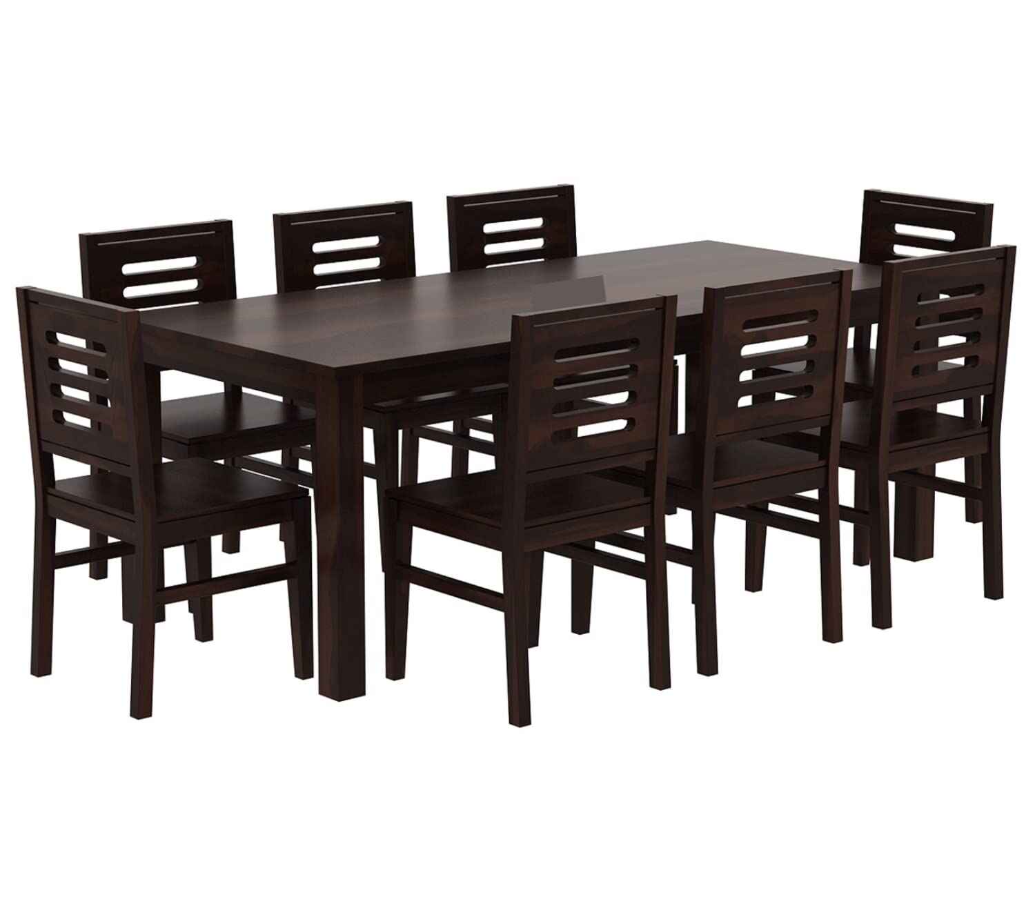 Capsule Sheesham Wood 8 Seater Dining Set - Walnut Finish