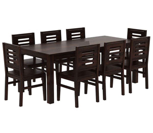 Capsule Sheesham Wood 8 Seater Dining Set - Walnut Finish