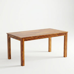 Poster Solid Sheesham Wood 4 Seater Dining Table Set with Bench - Natural Finish | Poster 6 Seater Bench Natural D2