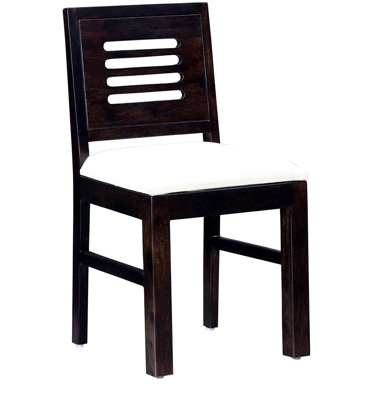 Capsule Hollow Cushion Solid Sheesham Wood 2 Seater Dining Table Set in walnut finish - styled in a dining room