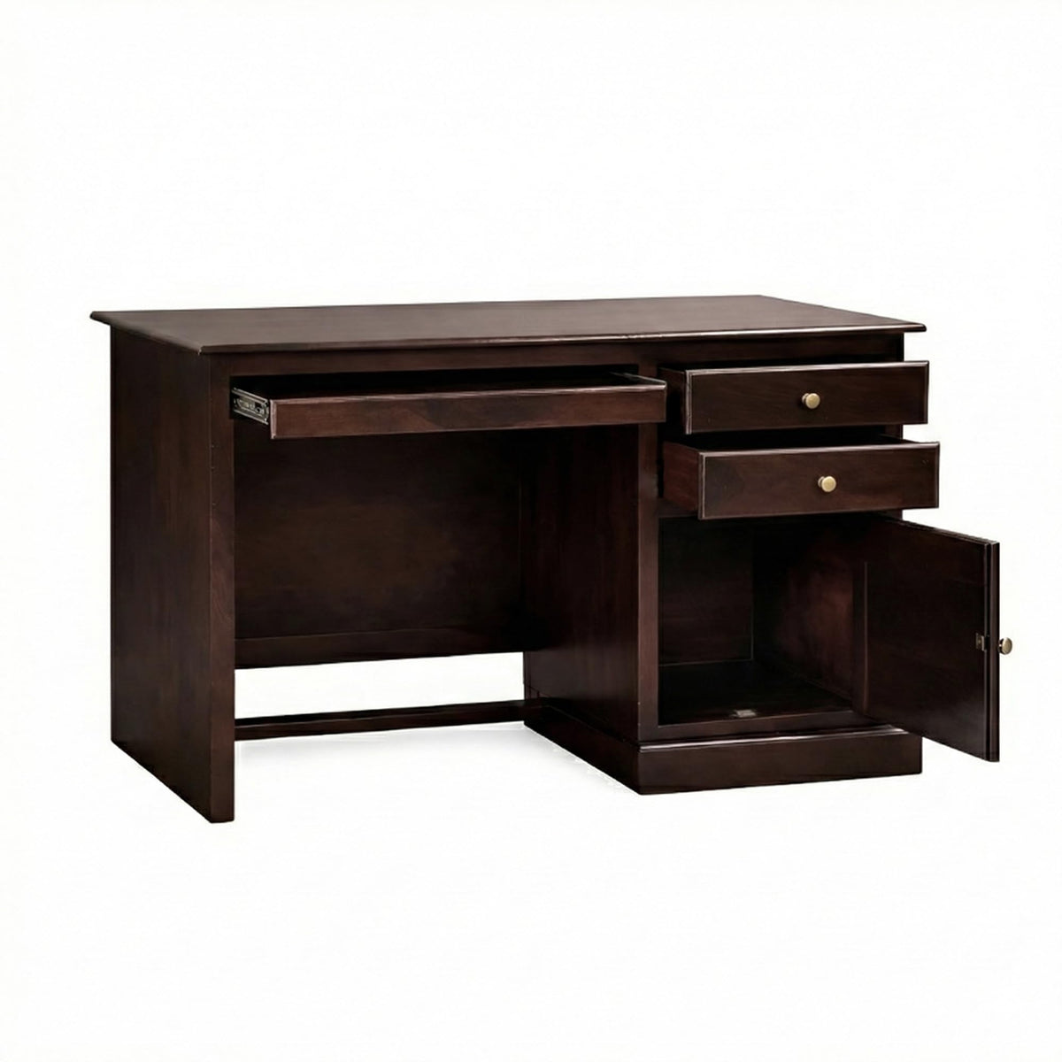 Carmel Lite Solid Sheesham Wood Study Table - Walnut Finish