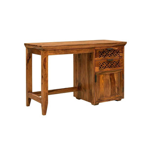 CNC Sheesham Wood Study Table With Chair Natural Finish