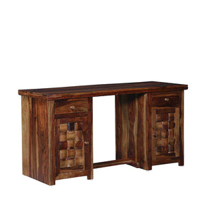 Niwar Sheesham Wood Study Table With 2 Drawers & 2 Doors