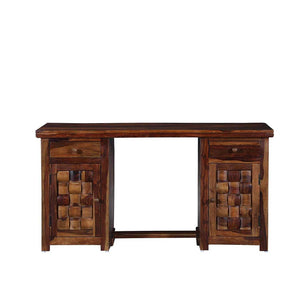 Niwar Sheesham Wood Study Table With 2 Drawers & 2 Doors