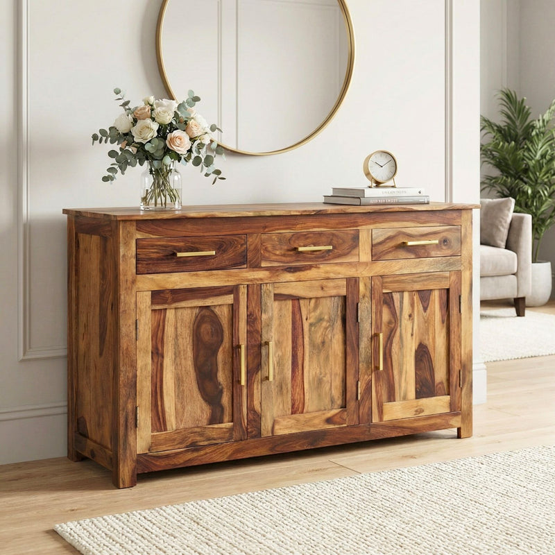 VIP Wooden Sideboard TV Cabinet for Living Room - Natural Finish