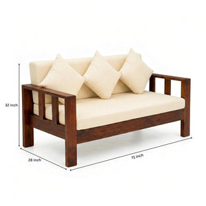 Natraj 6 Seater With Coffee Table Solid Sheesham Wood Sofa Set for Living Room - Walnut Finish