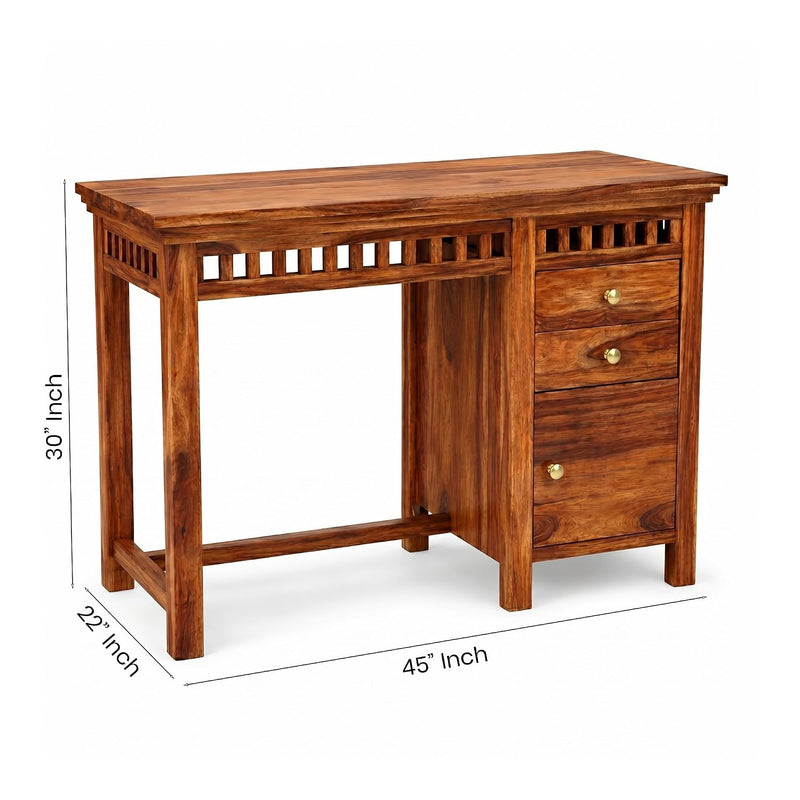 Kuber Solid Sheesham Wood Study Table - Natural Finish