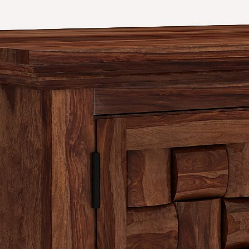Niwar Solid Sheesham Wood TV Unit for Living Room - Natural Finish | TVC-03