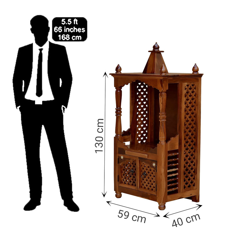 Open Solid Sheesham Wood Home Temple