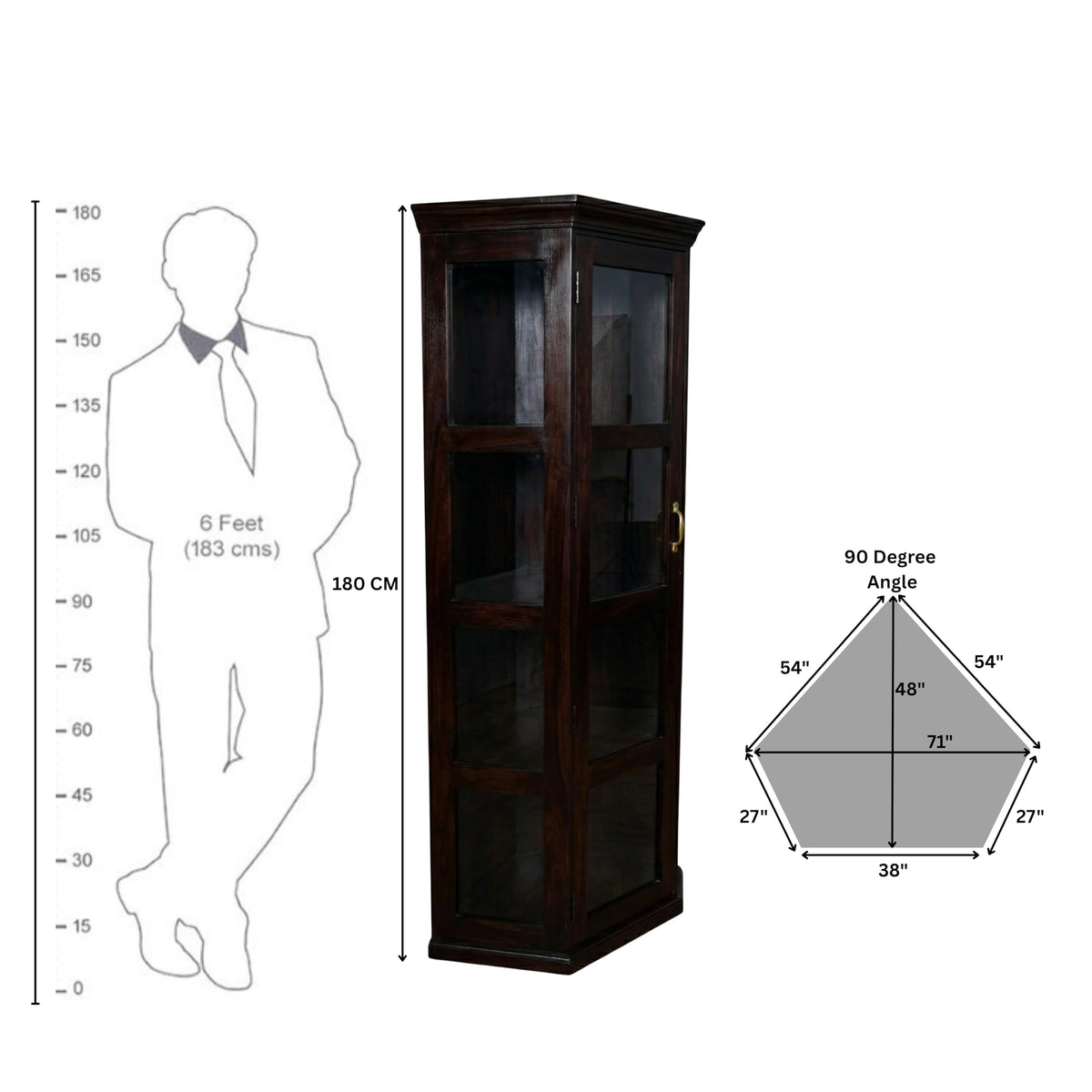 Astro Solid Sheesham Wood Book Shelf for Home Library in walnut finish - shelf spacing close-up