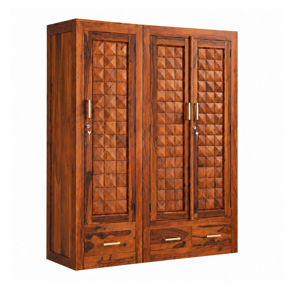Diamond BBS-W-C-BT-N-K Solid Sheesham Wood Bedroom Furniture Set