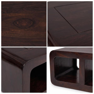 CCT Solid Sheesham Wood Coffee Table - Walnut Finish