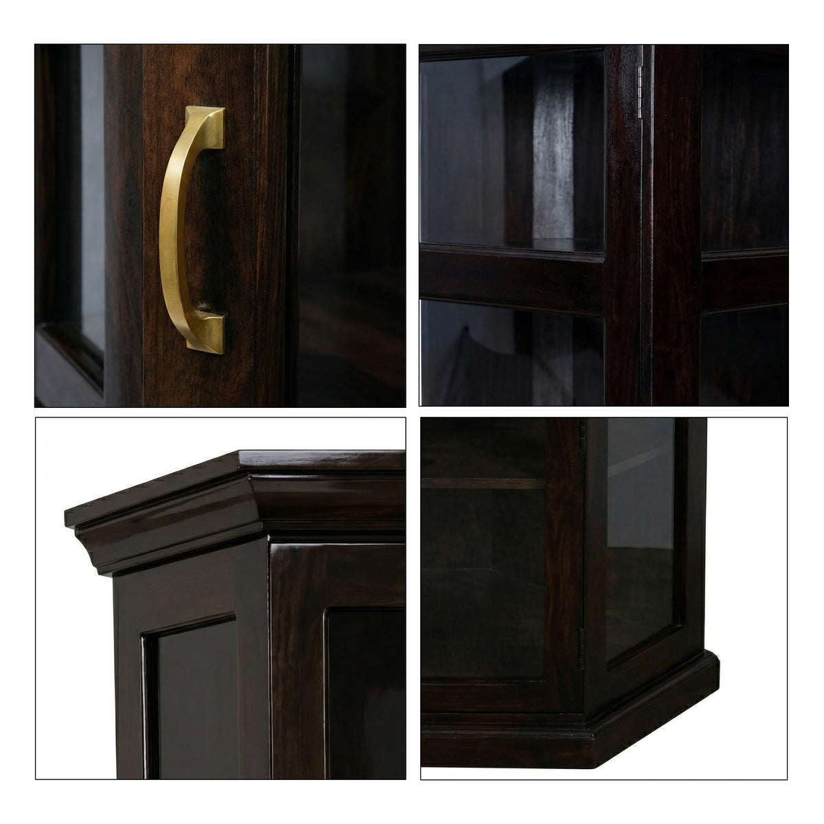 Astro Solid Sheesham Wood Book Shelf for Home Library in walnut finish - corner angle view