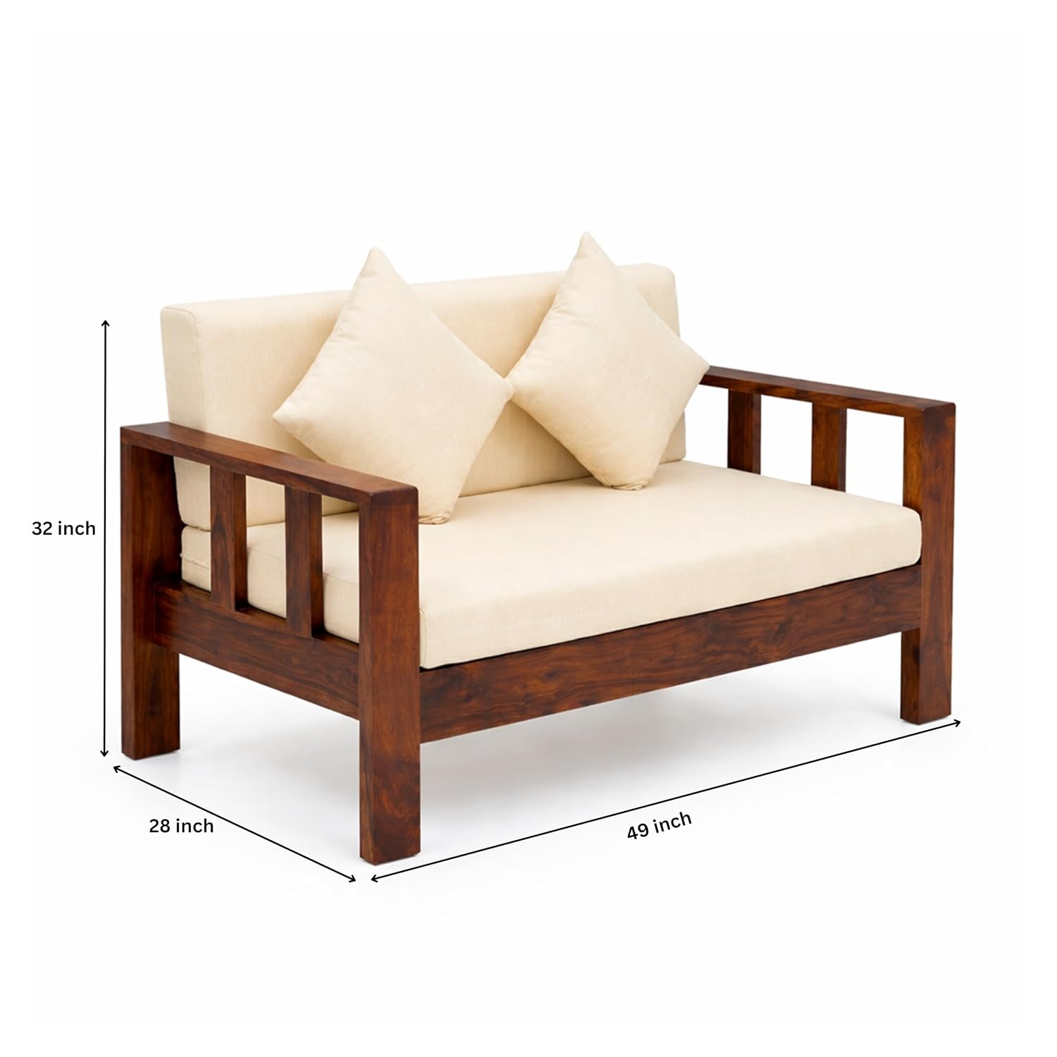 Natraj 7 Seater Solid Sheesham Wood Sofa Set for Living Room - Natural Finish