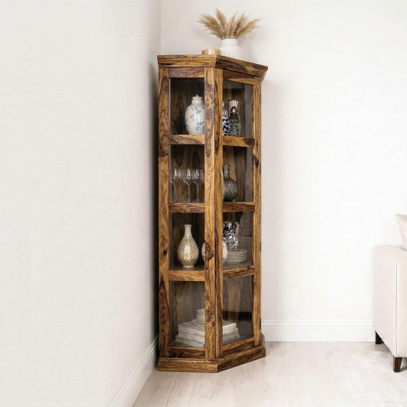 Astro Solid Sheesham Wood Book Shelf for Home Library - Teak Finish