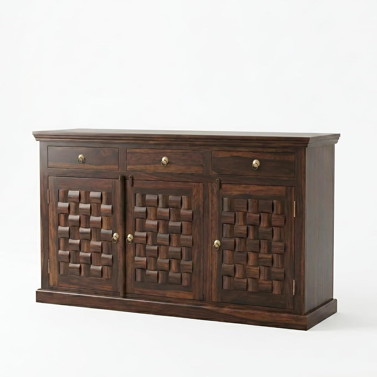 Niwar Wooden Sideboard Tv Cabinet for Living Room - Walnut Finish