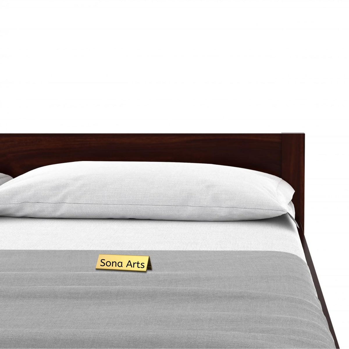 Single Patti Solid Sheesham Wood King Size Bed without Storage in walnut finish - alternate view