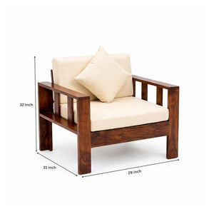 Natraj 6 Seater With Coffee Table Solid Sheesham Wood Sofa Set for Living Room - Walnut Finish