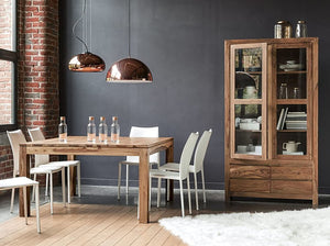 CC01 Wooden Crockery Cabinet With 2 Door and 4 Drawer - Natural Finish