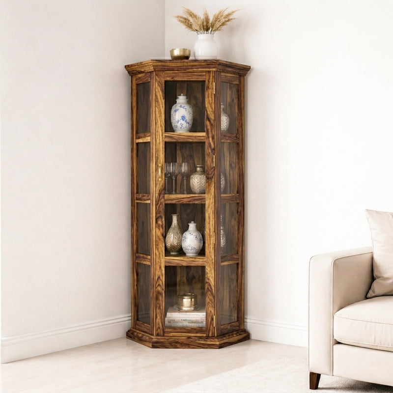 Astro Solid Sheesham Wood Book Shelf for Home Library - Teak Finish