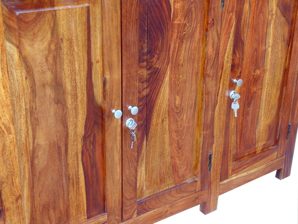 RK-CB-17 Solid Sheesham Wood Sideboard Cabinet for Living Room - close-up of the natural finish and wood grain