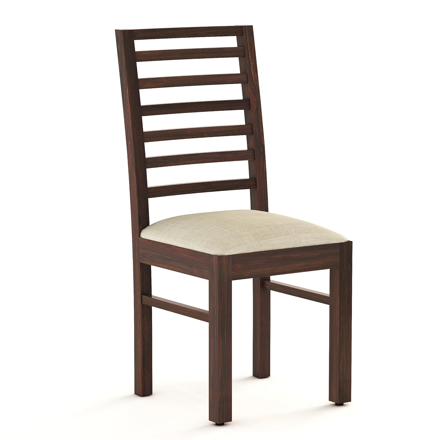 Luxe Solid Wood dining Table Set 6 Seater with Cushion Chair - Walnut Finish