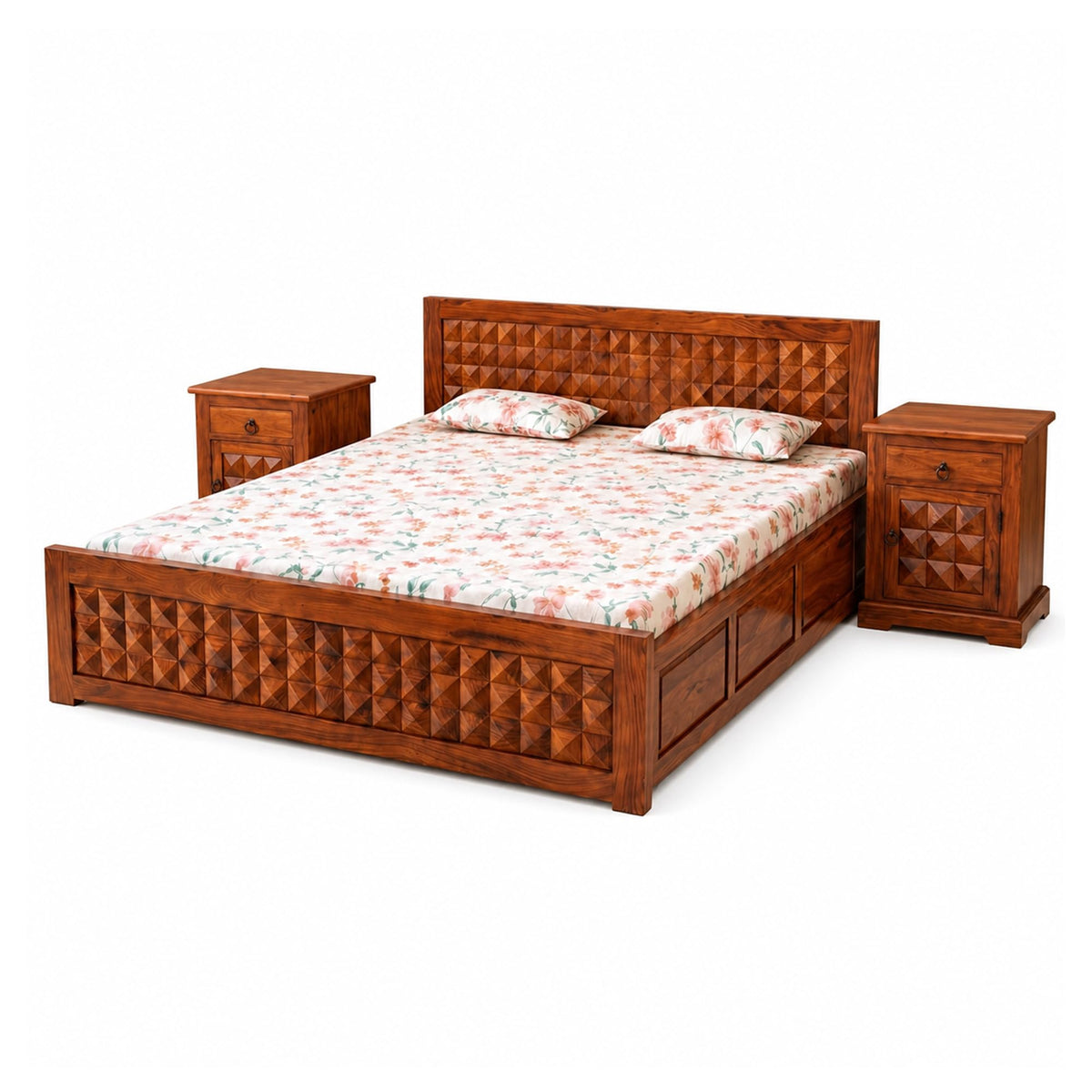 Diamond BBS-W-C-BT-N-K Solid Sheesham Wood Bedroom Furniture Set