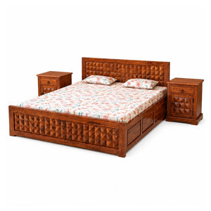 Diamond BBS-W-C-BT-N-K Solid Sheesham Wood Bedroom Furniture Set