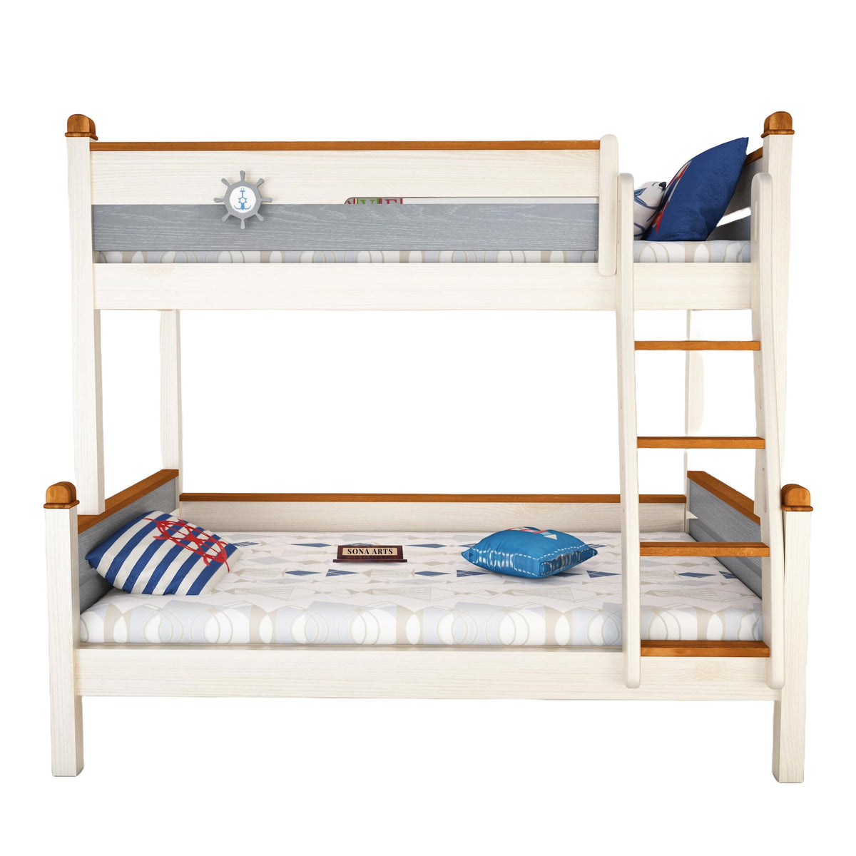 Deco Paint Bunk Solid Sheesham Wood Bunk Bed - ladder detail