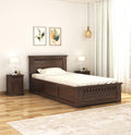 Kuber Sheesham Wood Single Bed With Box Storage Finish - Walnut