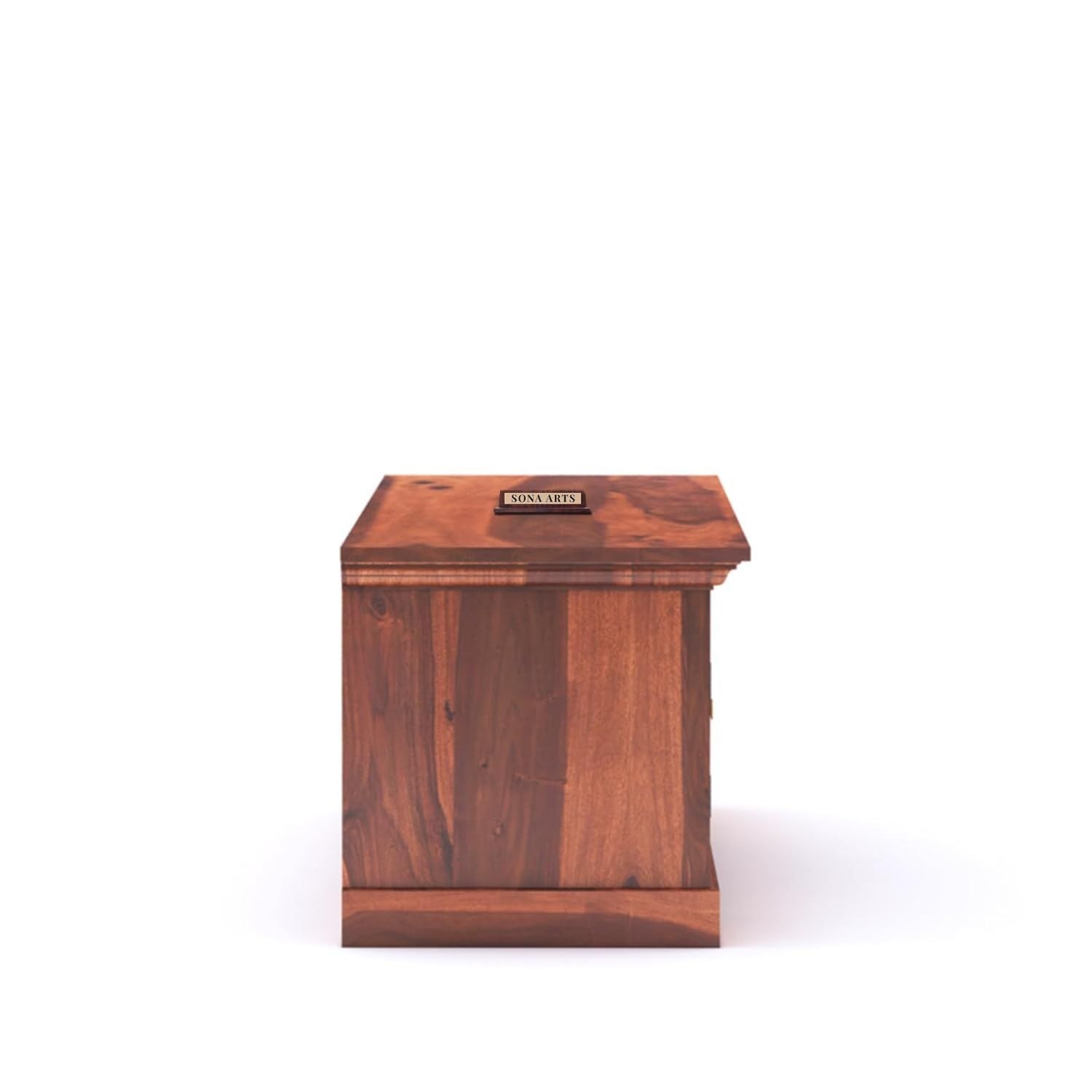 Tile Solid Sheesham Wood TV Cabinet Finish - Honey