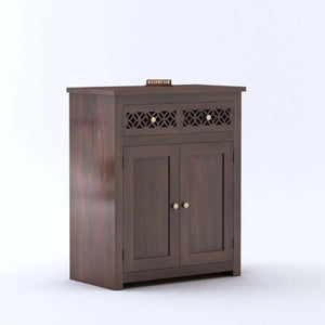 CNC Solid Sheesham Wood Sideboard Cabinet Finish - Walnut