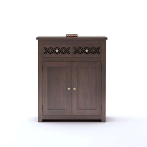 CNC Solid Sheesham Wood Sideboard Cabinet Finish - Walnut