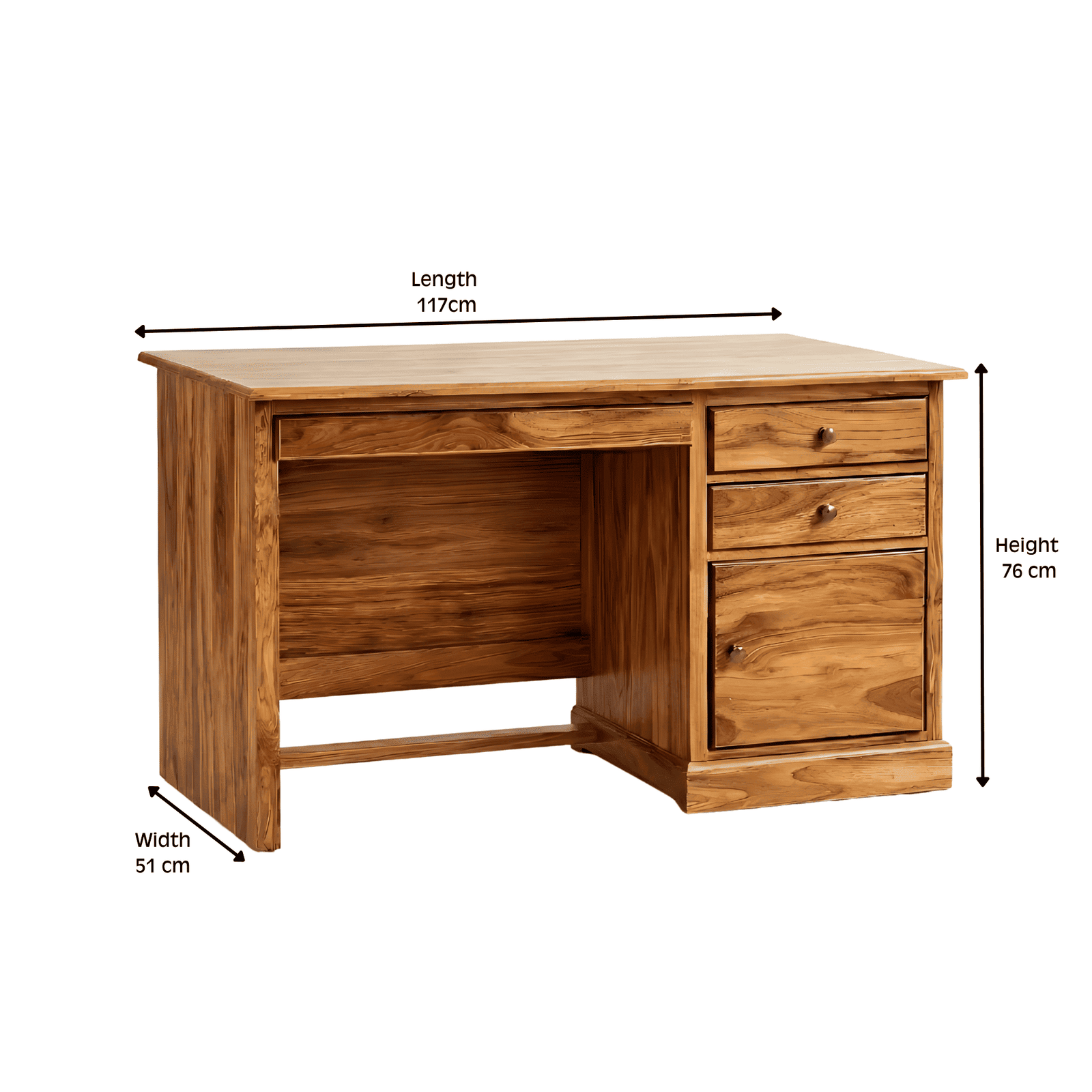 Carmel Lite Solid Sheesham Wooden Study Table for Students Desk Natural