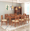 Capsule Sheesham Wood 8 Seater Dining Set Natural Finish