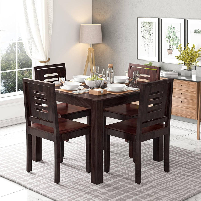 Sheesham wood 4 Seater Dining Table Set  Finish - Walnut