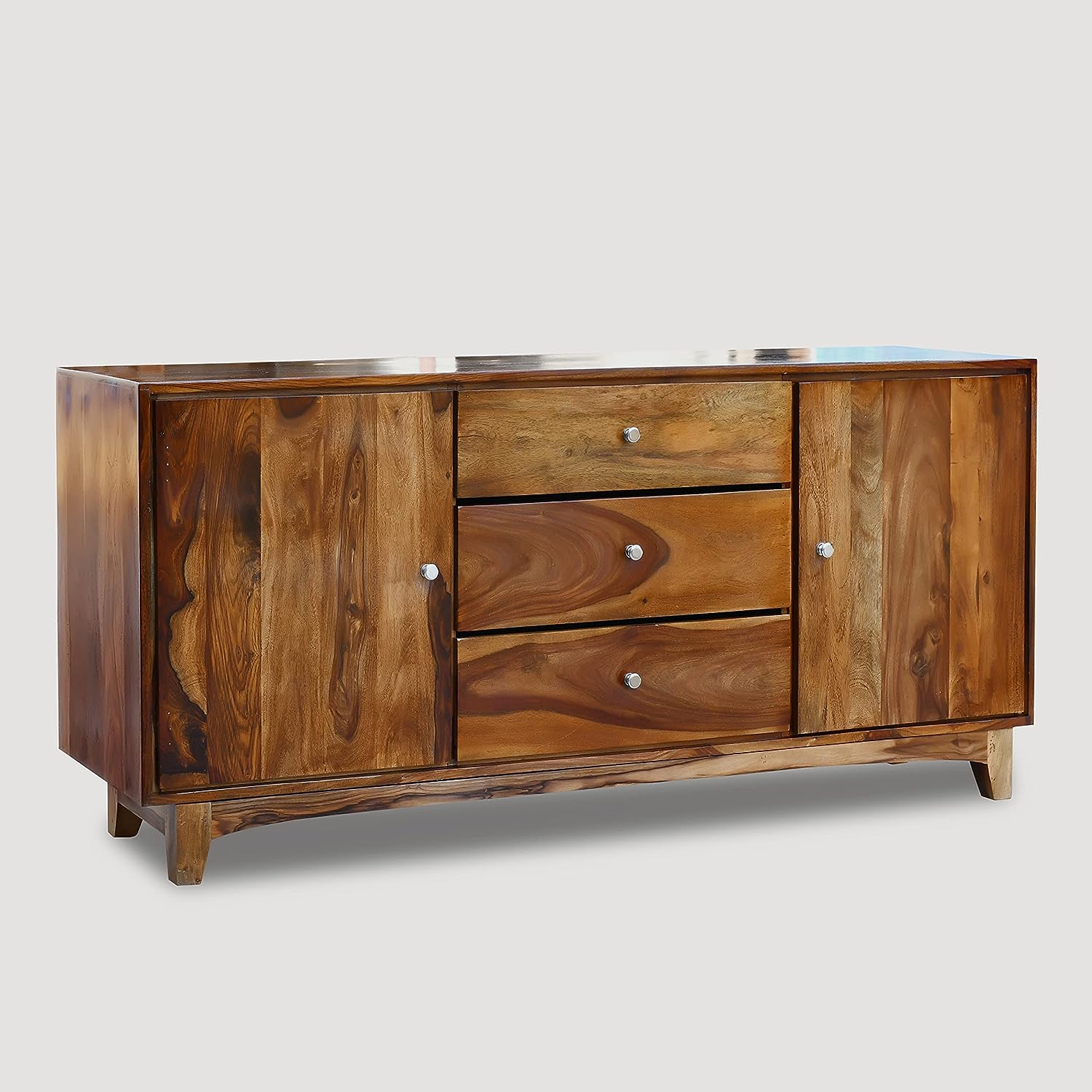 Oaklyn  Wooden Stand Sideboard TV Cabinet for Living Room - Natural Finish